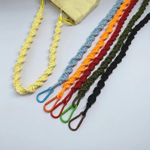 Handmade Woven Spiral Rope Shoulder Strap Colorful Braided Replacement Bag Strap For Crossbody Underarm Camera