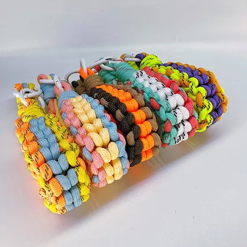 Handgewebtes Geflochtenes Handy-Lanyard Handgelenkriemen Mehrfarbiges Paracord Handy-Kette Anti-Verlust Kamera-Schlüsselanhänger-Ring