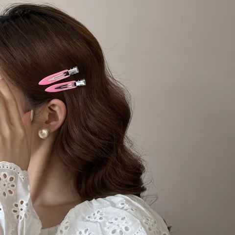 Barrette À Cheveux Étroite En Acétate Simple Polyvalente Sans Couture Pince À Frange Épingle Latérale Fait Main Lettre Style Coréen Femme
