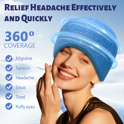 Migraine Verlichting IJskap Voor Hoofdpijn Warm Koud Kompres Gel Hoofdwikkel Flexibele Therapie Koelmasker Rekbaar Stressverlichting
