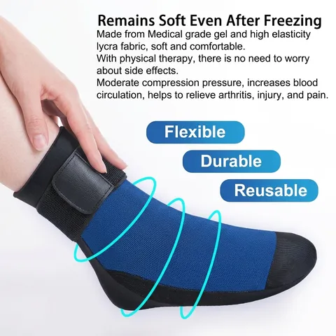 Wiederverwendbare Soft Solid Gelsocken Heiß-Kalt-Therapie Fußschmerzlinderung Knöchel Kompressionsbandage Gegen Schwellungen