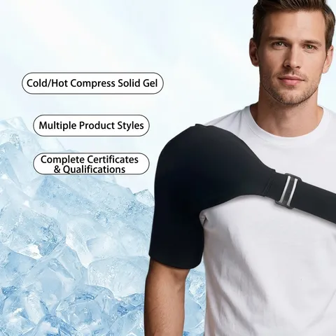 Reusable Solid Gel Shoulder Ice Pack Brace Adjustable Hot Cold Compress Support For Pain Relief Therapy Recovery