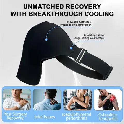 Reusable Solid Gel Shoulder Ice Pack Brace Adjustable Hot Cold Compress Support For Pain Relief Therapy Recovery