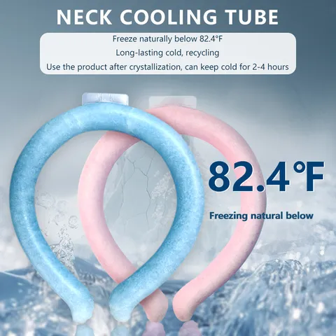 PCM Matte Solid Color Neck Cooling Ring Ice Pack Eco Friendly Heatstroke Prevention Cool Collar Tube For Outdoor Sports Wear Unisex