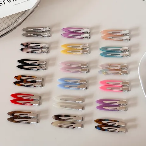 Barrette À Cheveux Étroite En Acétate Simple Polyvalente Sans Couture Pince À Frange Épingle Latérale Fait Main Lettre Style Coréen Femme