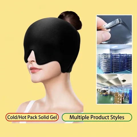 Migräne-Linderung Kappe Dehnbares Gel Eisbeutel Maske Lycra Kalt Warm Therapie Kopfwickel Für Kopfschmerzen Stress Entspannung Unisex