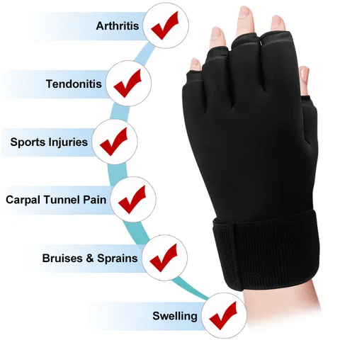 Tragbarer Heiß-Kalt-Gel-Therapie-Handschuh Zur Schmerzlinderung Am Handgelenk Arthritis Tendinitis Karpaltunnel Weicher Festgel-Kompressionseis-Handschuh