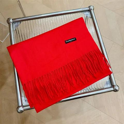 Bufanda de Mujer Minimalista de Acrílico Sensación Cachemira Color Sólido Chal de Borlas Elegante Larga Bufanda Tejida Cálida de Invierno