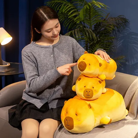 Süßes Kreatives Brot Capybara Plüschtier Weiche Tierpuppe Schlafkissen Stofftier Kissen Dekoration Für Kinder Geschenk Zuhause Schlafzimmer
