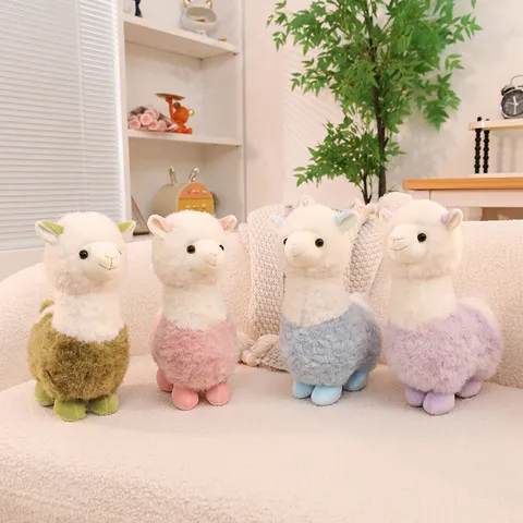 Cute Simulation Alpaca Plush Toy Soft Polyester Fiber Sheep Stuffed Animal Doll Pillow Gift For Children Home Decor