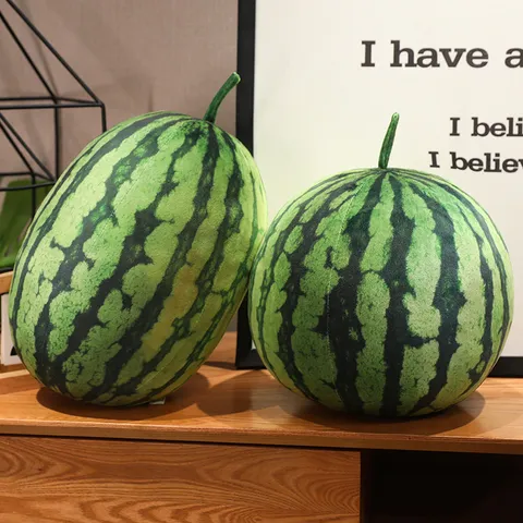 Simulation Wassermelone Plüschtier Realistisches Obstkissen Stoffpuppe Für Kinder Geburtstagsgeschenk Home Decor Sofakissen
