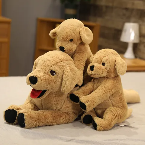 Realistisches Goldgelb Labrador Hund Plüschtier Niedlich Weich PP Stofftier Puppe Für Kinder Zuhause Dekor Geschenk
