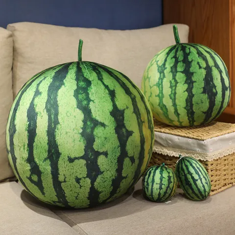 Simulation Wassermelone Plüschtier Realistisches Obstkissen Stoffpuppe Für Kinder Geburtstagsgeschenk Home Decor Sofakissen