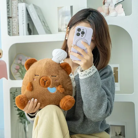 Süße Wasserschwein Brot Bär Plüschtier Puppe Weiches Tierkissen Mit Kochmütze Cartoon Stofftier Für Kinder Wohnkultur Geschenk
