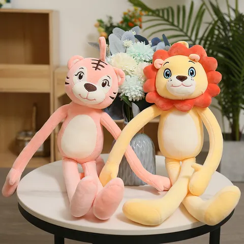 Cute Long Legged Animal Plush Toy Lion Tiger Monkey Stuffed Doll Soft Sleeping Pillow For Kids Birthday Gift Home Decor