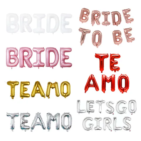 Rose Gold Bride To Be Aluminum Foil Balloon Set Te Amo Letter Balloons For Wedding Proposal Engagement Party Decorations