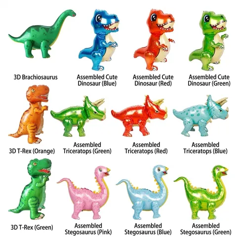 3D Stehend Dinosaurier Folienballons Aluminiumfolie Cartoon Tier Montage Ballon Für Kinder Geburtstag Party Dekoration Requisiten