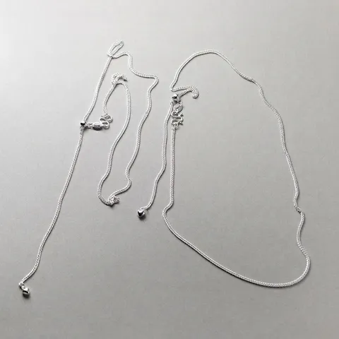 999 Sterling Silver Chopin Chain Necklace With Heart Pendant Adjustable Silicone Bead Choker For Women Elegant Fine Jewelry Gift