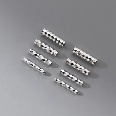 925 Sterling Silver Spacer Tube Beads Diamond Cut Engraved Cylinder Straight Tube For DIY Jewelry Making Bracelet Handmade Accessories