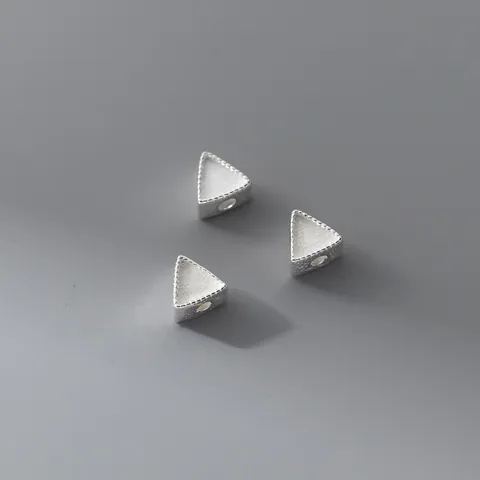 925 Sterling Silver Geometric Spacer Beads Minimalist Round Triangle Square DIY Loose Beads For Handmade Jewelry Making Findings