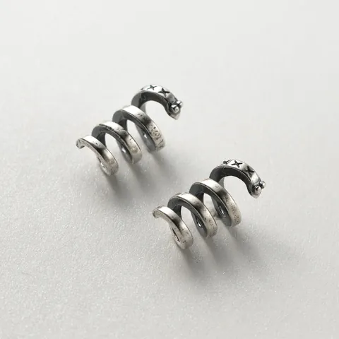 Vintage S925 Sterling Silver Snake Spiral Spacer Bead For DIY Bracelet Handwoven String Craft Accessories Jewelry Making Beads