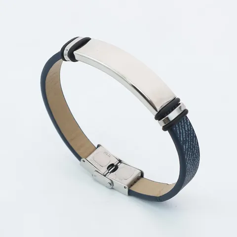 Personalized DIY Engravable Stainless Steel Leather Braided Bracelet For Men Women Retro Custom Name Wristband Jewelry Gift