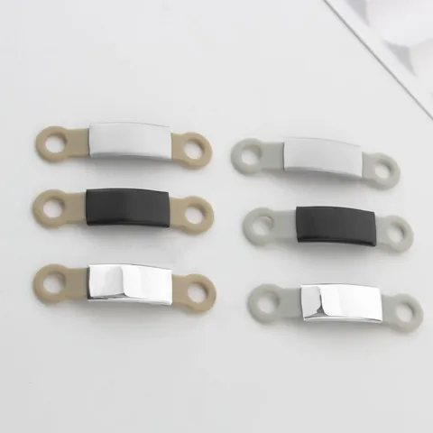 Stainless Steel Pet ID Tag For Dogs And Cats Engravable Slide On Silicone Pet Name Tag Anti-Lost Identification Plate
