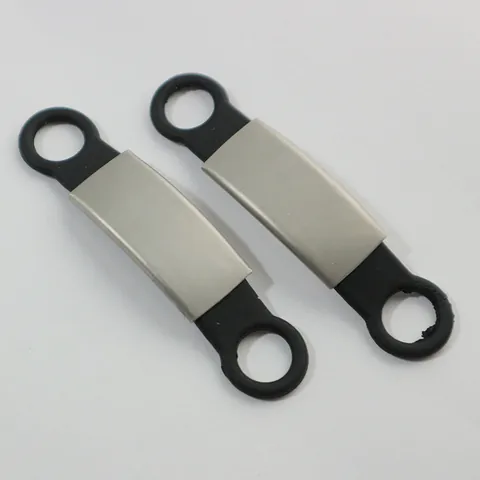 Stainless Steel Pet ID Tag Silent Slide On Dog Cat Name Plate Multi Color Silicone Collar Accessories For Dogs And Cats