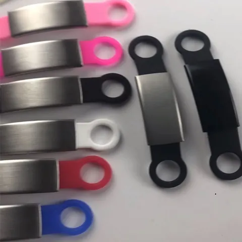 Stainless Steel Pet ID Tag Silent Slide On Dog Cat Name Plate Multi Color Silicone Collar Accessories For Dogs And Cats