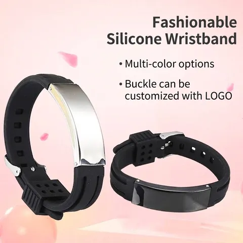 Adjustable Silicone Titanium Steel ID Bracelet Sporty Minimalist Fashion Wristband For Men Women Unisex Casual Jewelry