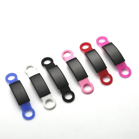Stainless Steel Silicone Pet ID Tag Engravable Anti Lost Cat Dog Collar ID Tags Slide On Personalized Identification Plate
