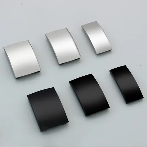 Stainless Steel Curved Pet ID Tag Frosted Slide-On Dog Cat Nameplate Minimalist Geometric Metal Curved Collar Charm Accessories