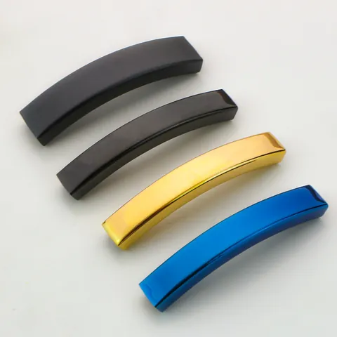 Stainless Steel DIY Bracelet Accessories Electroplated Curved Tube Jewelry Connector Findings For Bangle Jewelry Making