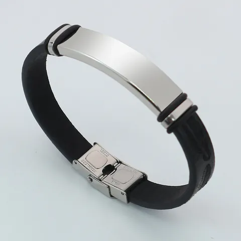 Mode Poliert Edelstahl Armband Lederband Blatt Muster Blank Metallplatte Geometrische Manschette Armband Für Herren Damen Paar Schmuck