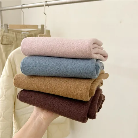 Damen Winter Warm Alpaka Mischung Strickschal Weich Koreanischer Minimalismus Einfarbig Schal mit Lederetikett Eleganter Ins Stil Wrap