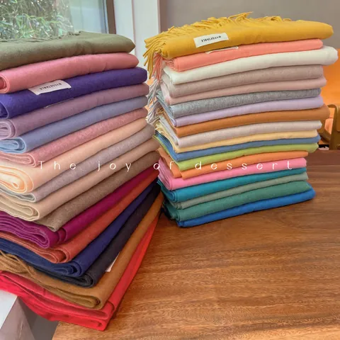 Korean Style Soft Imitation Cashmere Scarf For Women Winter Warm Large Shawl Solid Color Tassel Scarf Neck Warmer Fashion Wrap