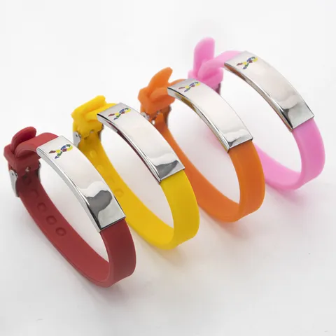 Autism Awareness Silicone Stainless Steel Bracelet Luminous Medical Alert Wristband Puzzle Ribbon Bracelet For Unisex Jewelry