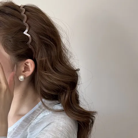 Serre-Tête Couleur Gelée pour Femmes Effet Crâne Haut Bandeau à Cheveux Vagues Simple en Polycarbonate Antidérapant pour Soins du Visage