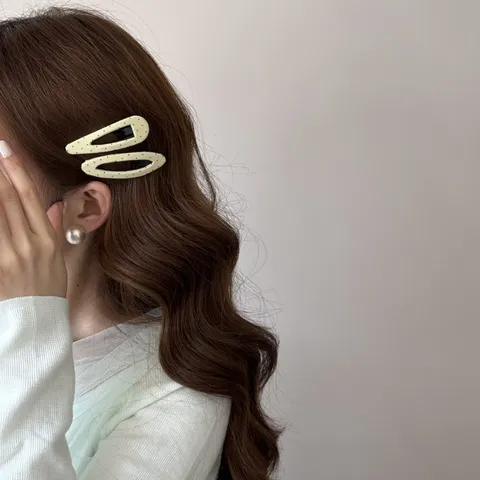 Pince à Cheveux en Tissu à Pois de Style Coréen pour Femmes Sucré Polyester Coton Snap Clip Bangs Épingle à Cheveux Filles Accessoires de Cheveux