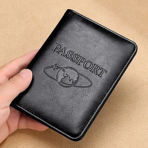 RFID Blocking Genuine Leather Passport Holder Multi-Function Travel Wallet Crazy Horse Leather Passport Cover Case For Men Women