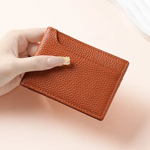 Genuine Leather Driver License Holder Ultra Thin Pebbled Texture Card Case For Men Women Document Wallet Business Card Holder