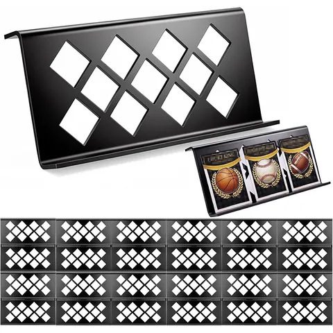 Modular Acrylic Trading Card Display Stand Rack For Sports Cards TCG Graded Slab Holders Multiple Set Black Desktop Organizers