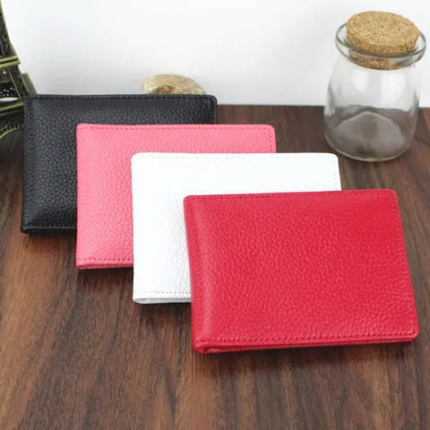 Genuine Leather Driver License Holder Cowhide Litchi Texture Document Case Driving License Card Wallet Minimalist Business Protector