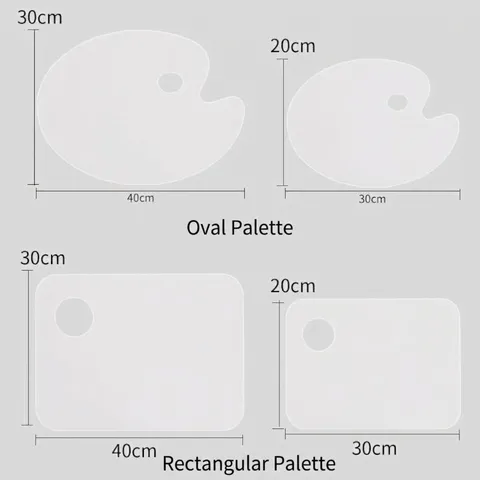 Acrylic Transparent Painting Palette Clear Art Palette For Oil Watercolor Acrylic Painting Art Supplies With Thumb Hole
