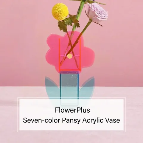 Modern Acrylic Art Flower Vase Transparent Minimalist Decorative Floral Container for Home Living Room Centerpiece Table Ornament