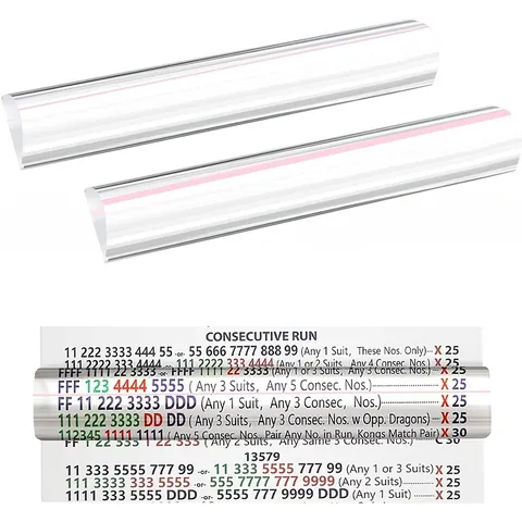 Buscador de Líneas de Mahjong de Acrílico Lupa Barra de Guía Ayuda de Lectura para Letra Pequeña Regla de Aumento Transparente para Leer Cartas de Juego