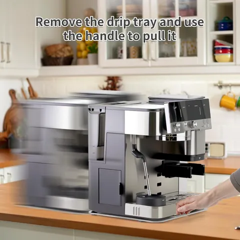 Modern Transparent Acrylic Kitchen Appliance Sliding Tray For Espresso Coffee Machine Countertop Surface Protector Smooth Moving Slider Tray