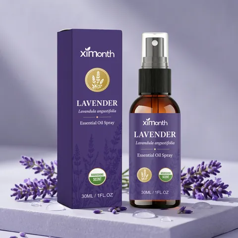 Spray de Aceite Esencial de Lavanda Fragancia Natural Aromaterapia Botella de Vidrio Ámbar Desodorante para el Hogar