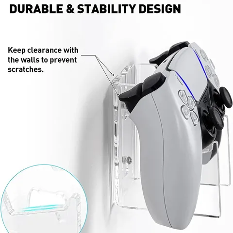 Acrylic Game Controller Stand Wall Mount Clear Gamepad Display Holder Universal Desktop Gaming Storage Rack