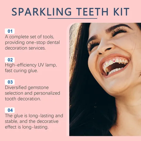 EELHOPE Kit de Joyas Dentales Brillantes DIY Decoración de Gemas Dentales Con Luz UV Resina Adhesiva Strass de Acrílico para Fiesta Mujer Moda